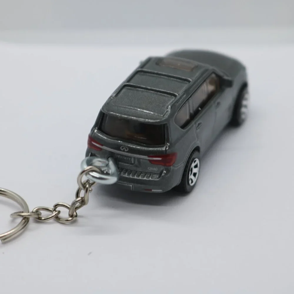 Matchbox QX80 Custom keychain 1:64 scale gray diecast